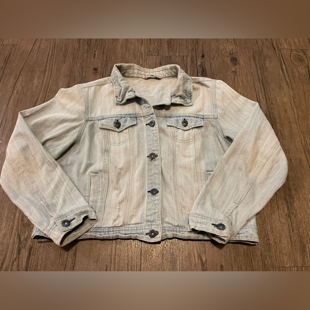 Distressed Vintage Looking Denim Coat